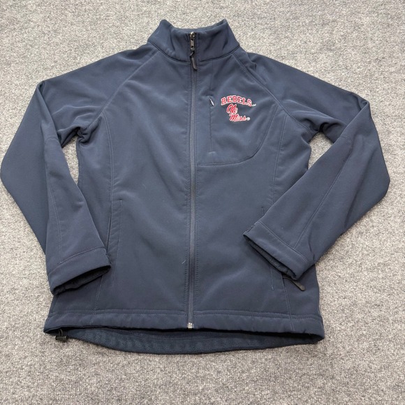 Colosseum Athletics Jackets & Blazers - Colosseum Ole Miss Rebels Womens Navy Blue Softshell Fleece Lined Jacket Medium